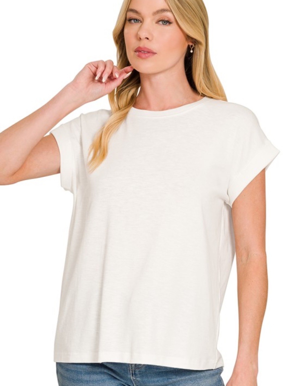 Everyday Short Sleeve Crewneck Tee - White softest and thick material